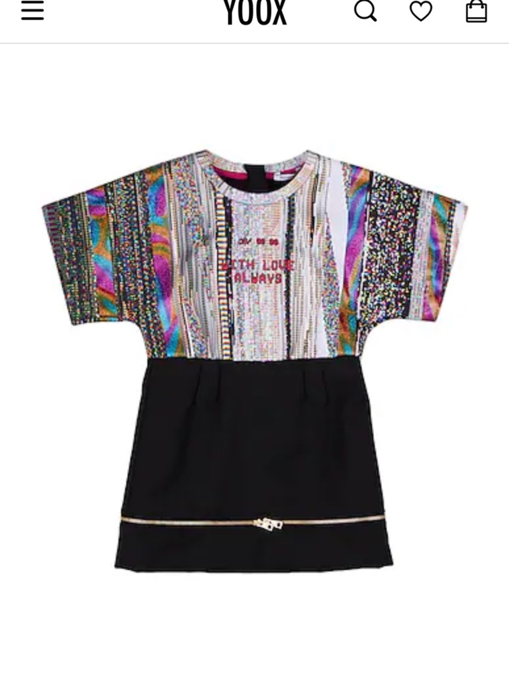 Dolce & Gabbana Black Dress Top with Multicolor Holographic Print